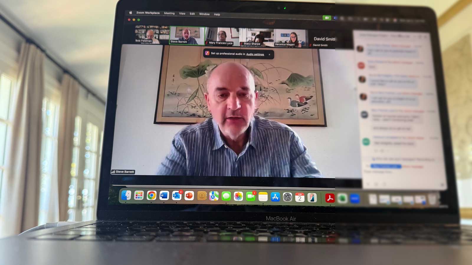 computer screen of a virtual meeting